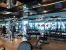 Modern gym with equipment and mirrors