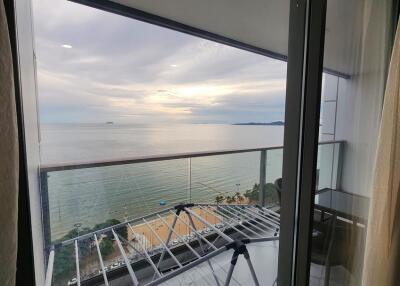 Spacious balcony with ocean view