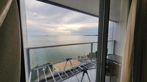 Spacious balcony with ocean view