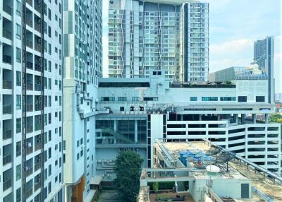 Exterior view of modern high-rise apartment buildings