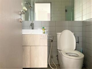 Modern bathroom with vanity and toilet