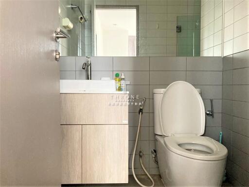 Modern bathroom with vanity and toilet