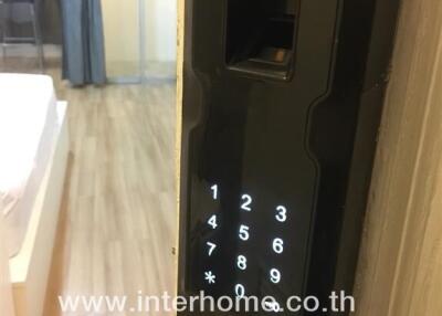 Keypad lock on bedroom door