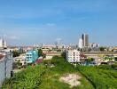 View from a higher floor overlooking urban cityscape