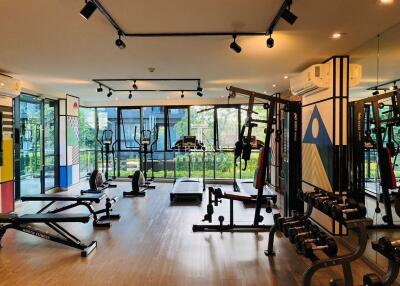 Well-equipped fitness center with modern gym equipment