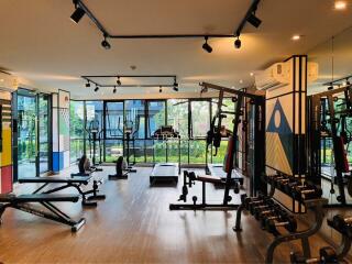 Well-equipped fitness center with modern gym equipment