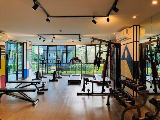 Well-equipped fitness center with modern gym equipment