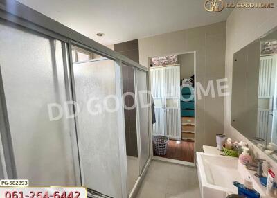 Modern bathroom with shower and sink