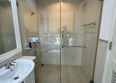 Bathroom with glass shower enclosure