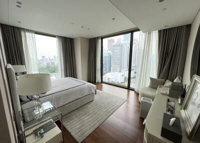 Modern bedroom with city view