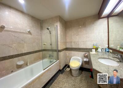 Clean bathroom with modern amenities