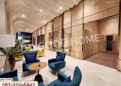 Modern lobby area with contemporary furniture and decor
