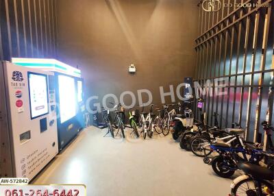 Bicycle storage area with vending machine