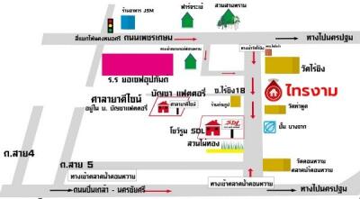 Directional map showing nearby places and landmarks