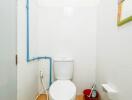 Bathroom with toilet and white walls