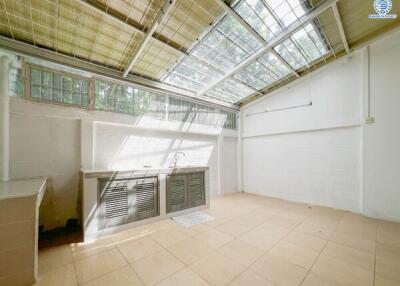 Spacious kitchen with skylight roof