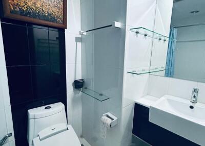 Modern bathroom with sleek features