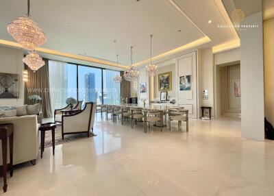 Elegant living and dining area with modern furnishings