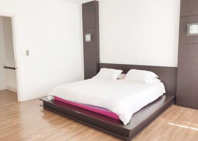 Modern bedroom with platform bed