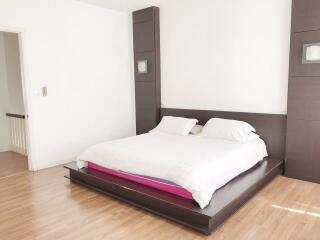 Modern bedroom with platform bed