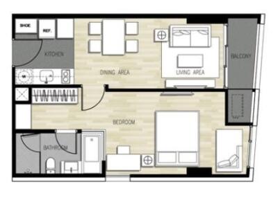 1 bedroom condo for rent at Via 49