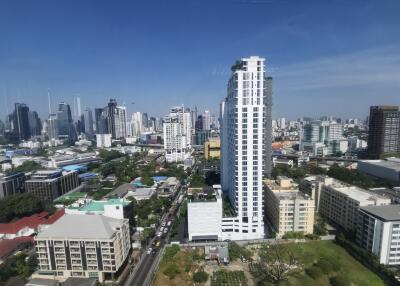 City skyline with modern buildings and clear sky