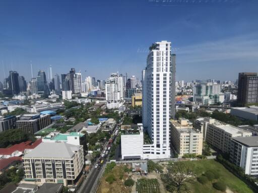 City skyline with modern buildings and clear sky