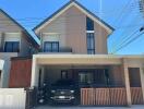 Two-story residential house with garage