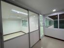 Modern office space with glass walls