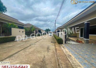 Street view of modern residential houses