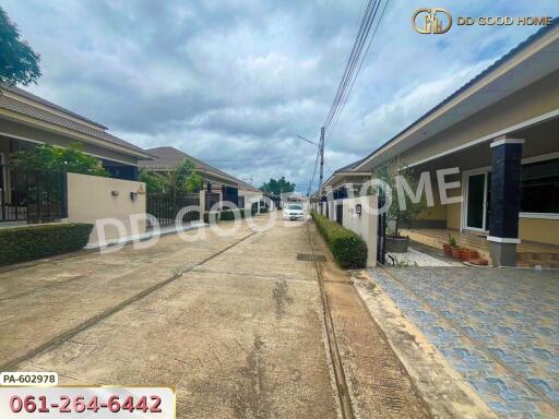 Street view of modern residential houses