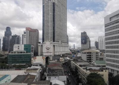 Panoramic view of city with high-rise buildings