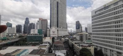 Panoramic view of city with high-rise buildings