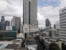 Panoramic view of city with high-rise buildings