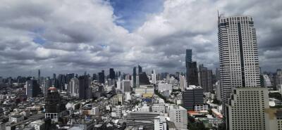 city skyline view with high-rise buildings