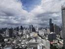 city skyline view with high-rise buildings