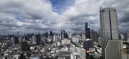 city skyline view with high-rise buildings