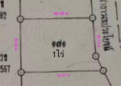 Land plot layout with dimensions