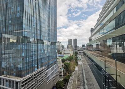 View of modern buildings with glass facades