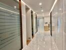 Modern hallway with marble flooring