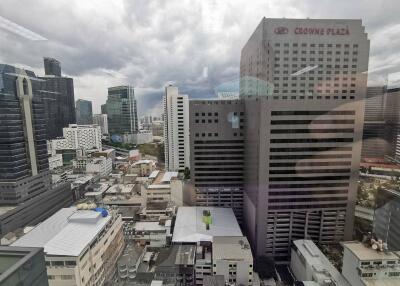 View of city buildings including Crowne Plaza