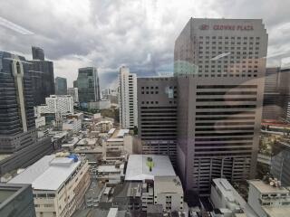 View of city buildings including Crowne Plaza