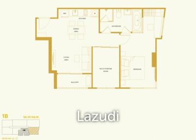 1 Bed Plus 1 Bath 58.36 SQ.M Pynn Pridi 20