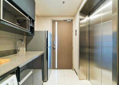 Modern kitchen with elevator access