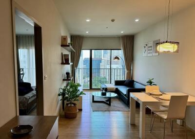 Modern living room with city view