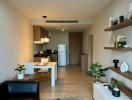 Modern open-plan living room with kitchen and dining area