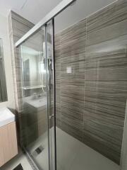 Modern bathroom with walk-in shower