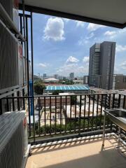 High-rise balcony with city view