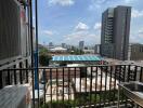 High-rise balcony with city view