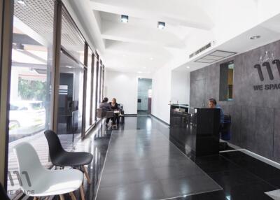 modern office reception area